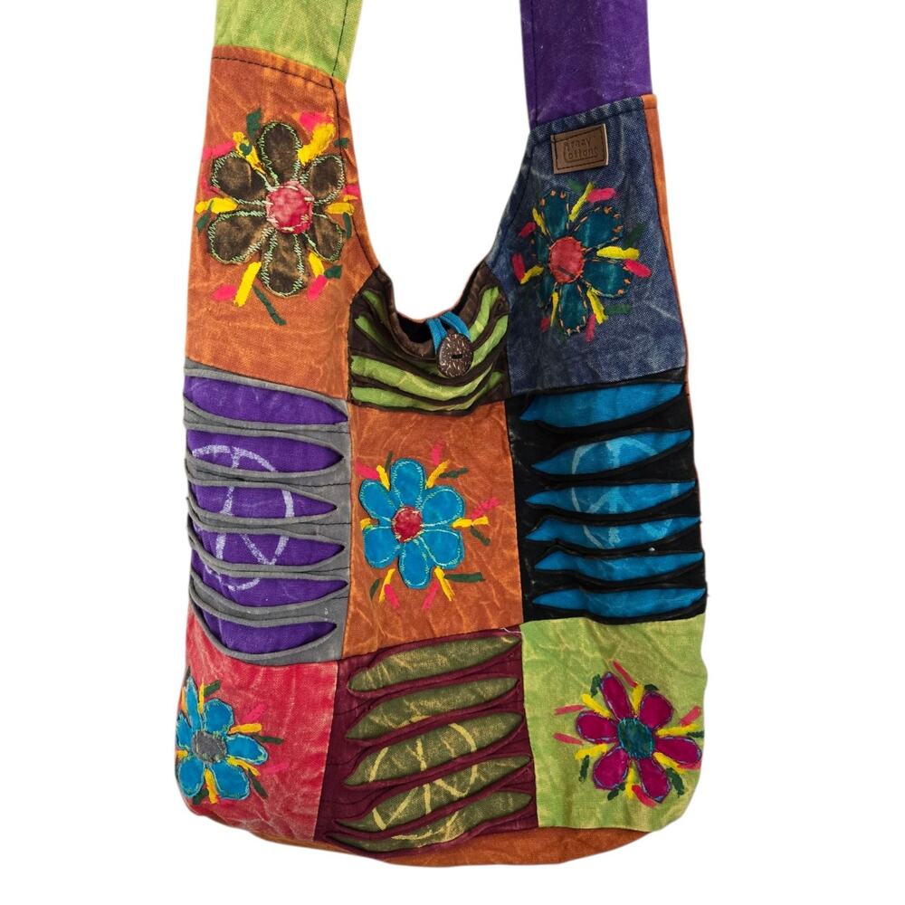 Crazy Cottons Cross Body Bag, Colorful Pattern, Hippie, Boho, Festival, Travel